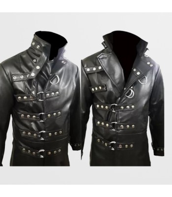 Men’s Gothic Long Leather Coat